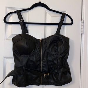 Like an angel black leather top